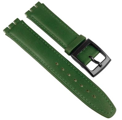 Minott Ersatzband 17mm | Leder grün | Anstoß passend zu Swatch Uhren