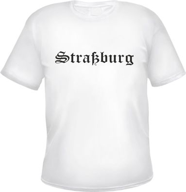 Straßburg Herren T-Shirt - Altdeutsch - Weißes Tee Shirt
