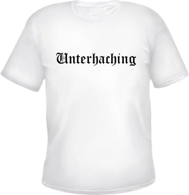 Unterhaching Herren T-Shirt - Altdeutsch - Weißes Tee Shirt