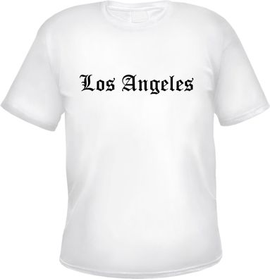 Los Angeles Herren T-Shirt - Altdeutsch - Weißes Tee Shirt