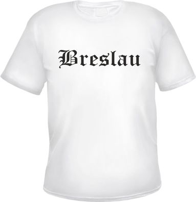 Breslau Herren T-Shirt - Altdeutsch - Weißes Tee Shirt