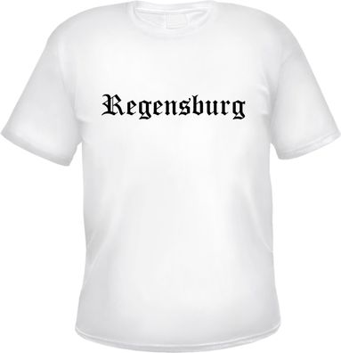 Regensburg Herren T-Shirt - Altdeutsch - Weißes Tee Shirt