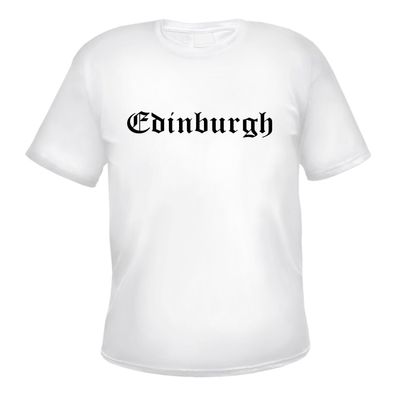 Edinburgh Herren T-Shirt - Altdeutsch - Weißes Tee Shirt