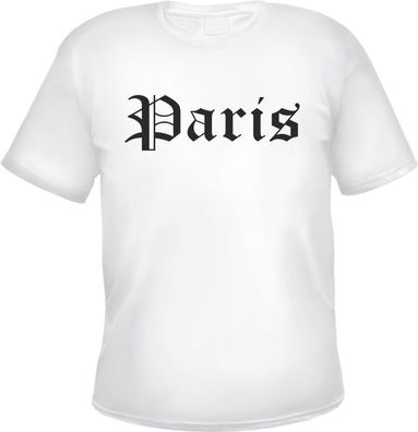 Paris Herren T-Shirt - Altdeutsch - Weißes Tee Shirt
