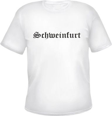 Schweinfurt Herren T-Shirt - Altdeutsch - Weißes Tee Shirt