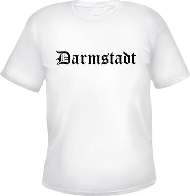 Darmstadt Herren T-Shirt - Altdeutsch - Weißes Tee Shirt