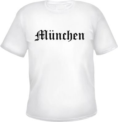 München Herren T-Shirt - Altdeutsch - Weißes Tee Shirt