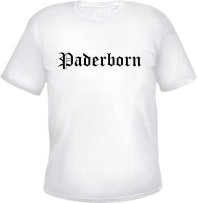 Paderborn Herren T-Shirt - Altdeutsch - Weißes Tee Shirt
