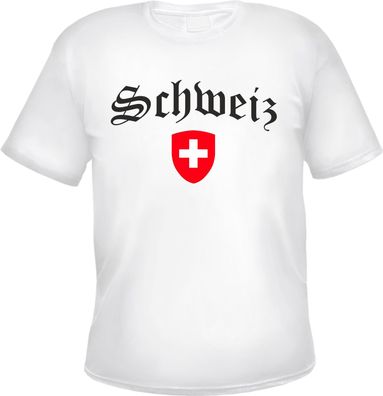 Schweiz Herren T-Shirt - Altdeutsch - Weißes Tee Shirt