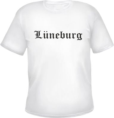 Lüneburg Herren T-Shirt - Altdeutsch - Weißes Tee Shirt