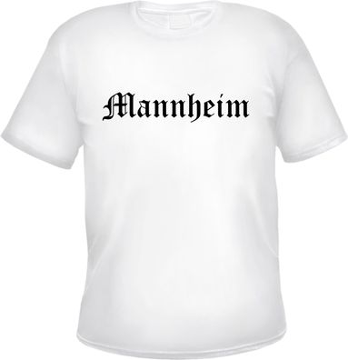 Mannheim Herren T-Shirt - Altdeutsch - Weißes Tee Shirt