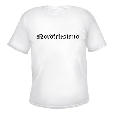Nordfriesland Herren T-Shirt - Altdeutsch - Weißes Tee Shirt