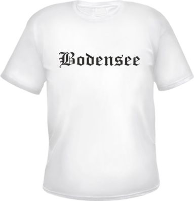 Bodensee Herren T-Shirt - Altdeutsch - Weißes Tee Shirt
