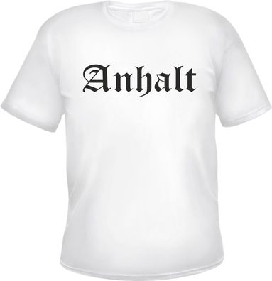 Anhalt Herren T-Shirt - Altdeutsch - Weißes Tee Shirt