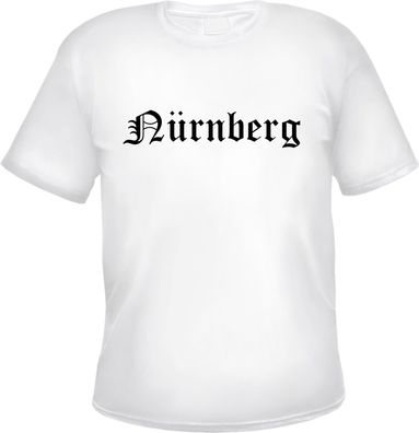 Nürnberg Herren T-Shirt - Altdeutsch - Weißes Tee Shirt