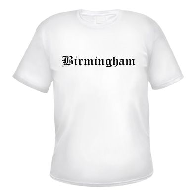 Birmingham Herren T-Shirt - Altdeutsch - Weißes Tee Shirt