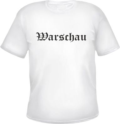 Warschau Herren T-Shirt - Altdeutsch - Weißes Tee Shirt