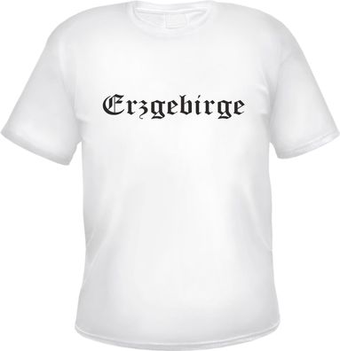 Erzgebirge Herren T-Shirt - Altdeutsch - Weißes Tee Shirt