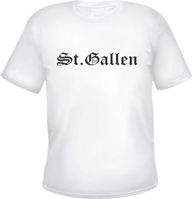 St. Gallen Herren T-Shirt - Altdeutsch - Weißes Tee Shirt