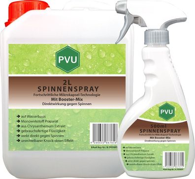 PVU 2L + 500ml Spinnenspray Spinnen Gift Mittel gegen Spinnen Vernichter Abwehr