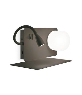 Ideal lux BOOK-1 AP Wandleuchte Bettlampe mit G9 Fassung Lichtverteiler satiniert ...