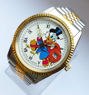 Schöne ungetragene Walt Disney ( Dagobert Duck) Herren Armbanduhr