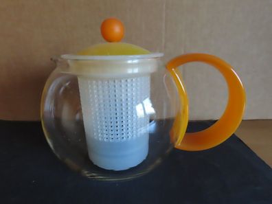 Teebereiter klein Teepresse gelb mit Teesieb aus Plastik Bodum 2 / ca.0,5L