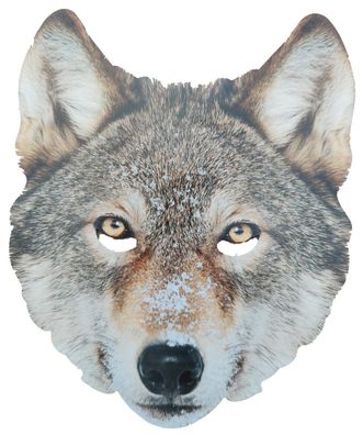 Tier Maske - Wolf - hochwertiger Druck mit Augenlöchern Tiermaske Halloween
