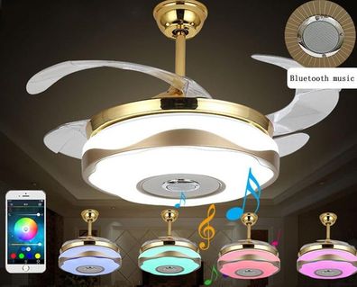LED moderne Legierung Acryl abs Bluetooth musikalischen Deckenventilator mit