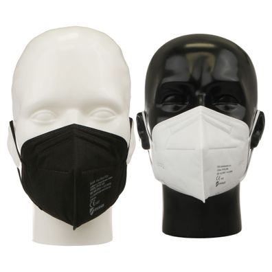 FFP2 Maske Virshields Atemschutzmaske in Schwarz und Weiß 10 Stück