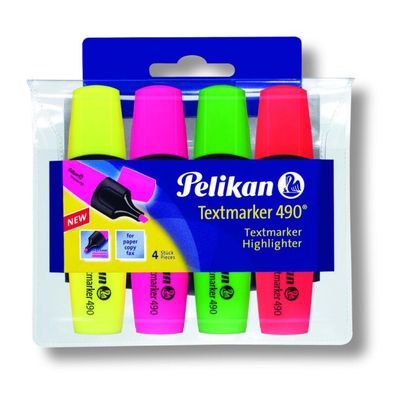 25x Pelikan Textmarker 4er Set Neon Leuchtfarben Markieren Stifte Büro Malen
