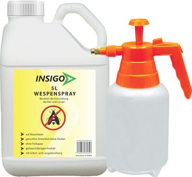 INSIGO 5L + 2L Sprüher Wespenspray Mittel Schutz gegen Nester Abwehr Bekämpfung