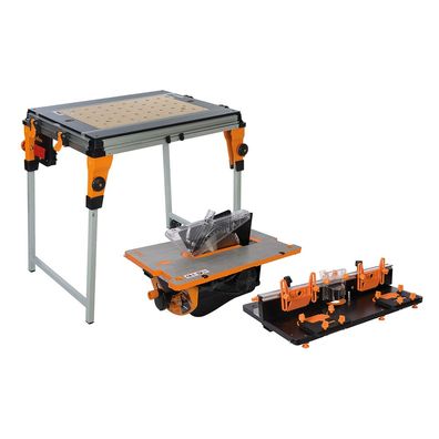 Workcenter, Frästischplatte und Baukreissägemodul mit Zubehör für TWX7 TWX7CS1RT