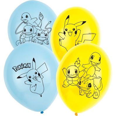 Pokémon 6 Latexballons 27,5 cm Party Deko Kindergeburtstag Animals Pikachu