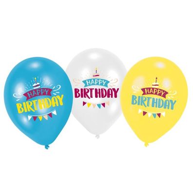 My Birthday Party 6 Latexballons 27,5 cm Deko Kindergeburtstag Happy B-Day