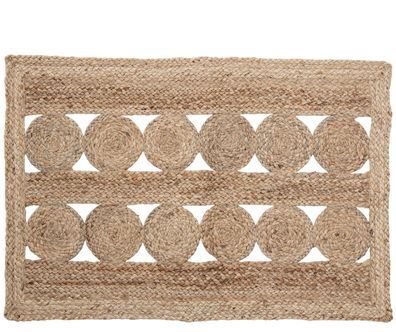 Bloomingville Fuß Matte 90x60cm Tür Schmutz Fang Abtreter Jute Nicko Natur Boho