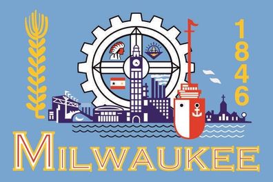 Aufkleber Fahne Flagge Milwaukee in verschiedene Größen