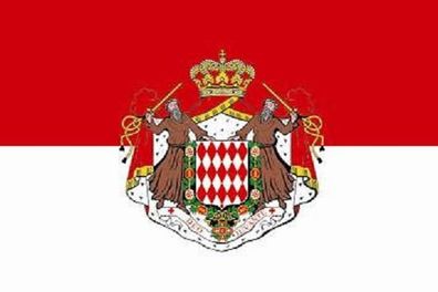 Aufkleber Fahne Flagge Monaco mit Wappen in verschiedene Größen
