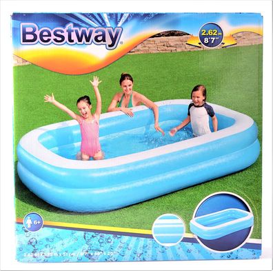 Bestway 262 x 175 x 51 cm Family Pool "Blue" Swimmingpool Kinderpool Planschbecken