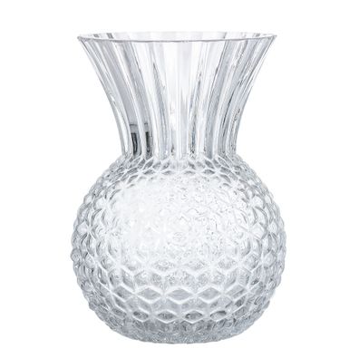 Bloomingville Blumen Vase H=17cm Glas Diamant Tisch modern rund Deko Pflanzen