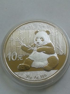 Original 10 Yuan 2017 China Panda 30g Silber 30g 999er Silber in Münzdose