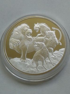 2$ 2022 Niue Apex Predators Löwe gegen Hyäne 1 Unze 31,1g 999er Silber