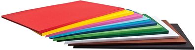Folia 125 Bogen Tonkarton Bunt, DIN A2, 160g/ m², 10 Verschiedene Farben