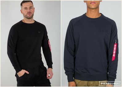 Alpha Industries Pullover Sweatshirt Pulli Herren X-Fit Sweat schwarz oder blau