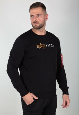 Alpha Industries Pullover Pulli Sweatshirt Alpha Label Sweater black 118312-03