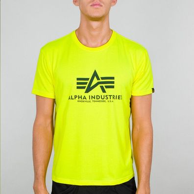 Alpha Industries T-Shirt Herren Basic T in Neon Yellow Gelb 100501N-469