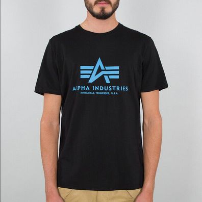Alpha Industries T-Shirt Herren Basic T in black blue schwarz blau 100501-93