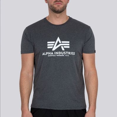 Alpha Industries T-Shirt Herren Basic T in charcoal heather white grau 100501-93