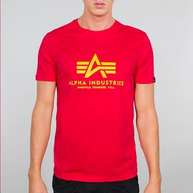 Alpha Industries T-Shirt Herren Basic T in Speed Red Rot 100501-328