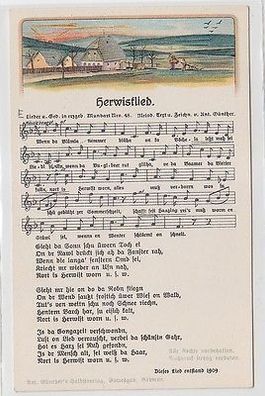 67293 Lied Ak Herwistlied Anton Günther Lieder in erzgeb. Mundart Nr. 48 um 1910